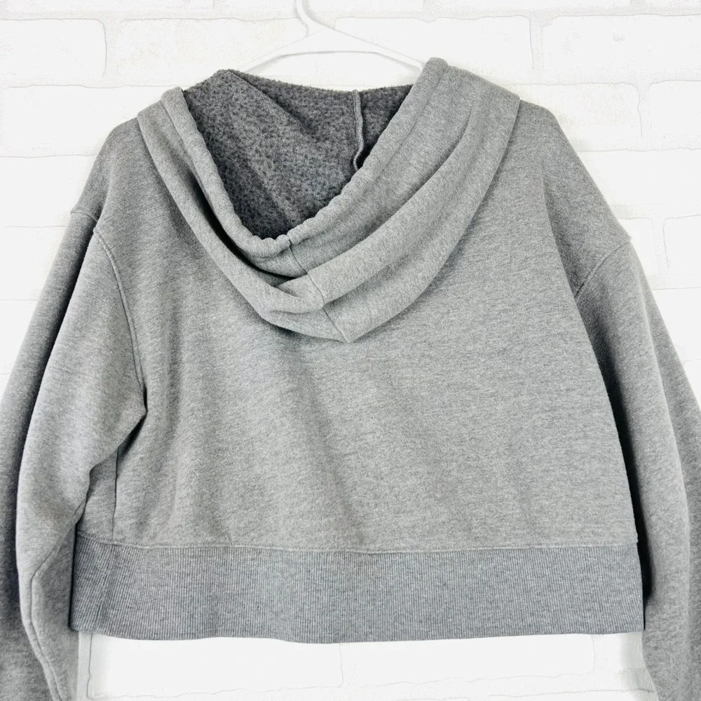 Gray Cropped‎ Hoodie Drawstring Pullover Long Sleeve Casual Comfy xS - Picture 5 of 12